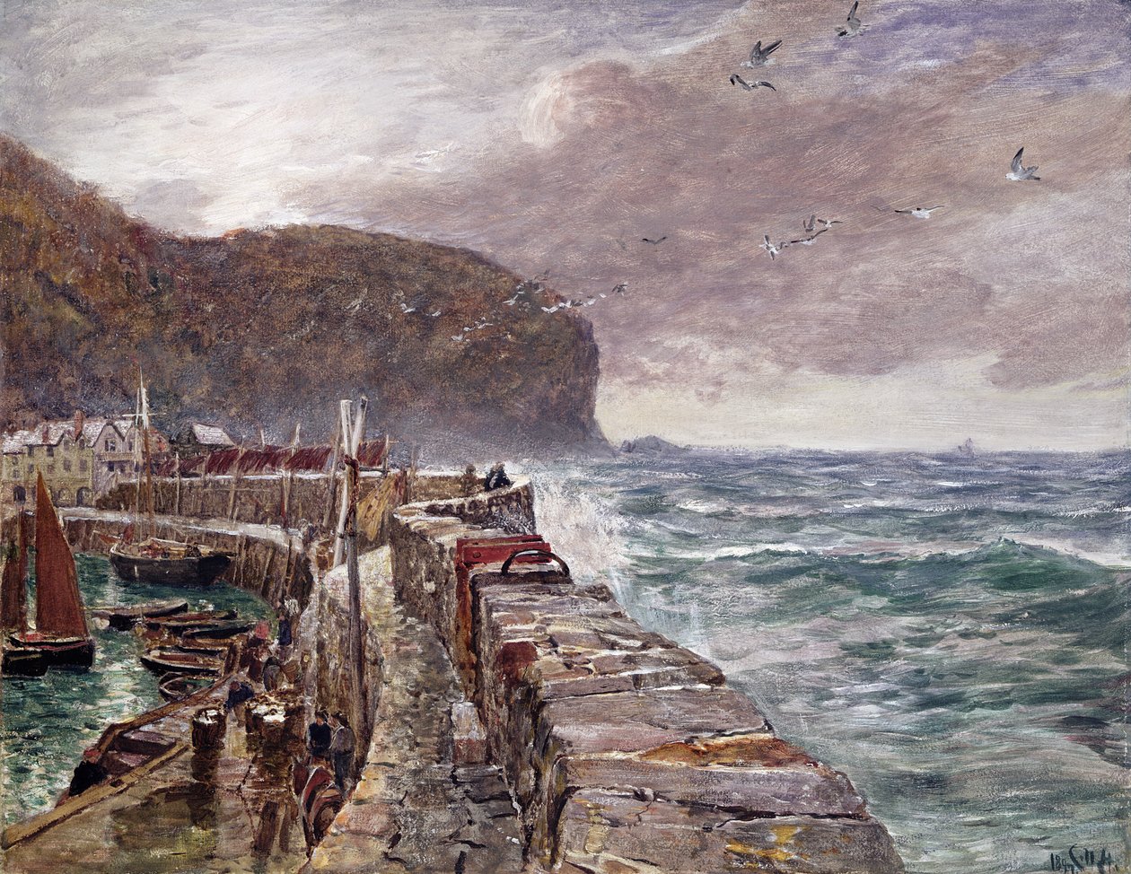 Clovelly Pier by Charles Napier Hemy
