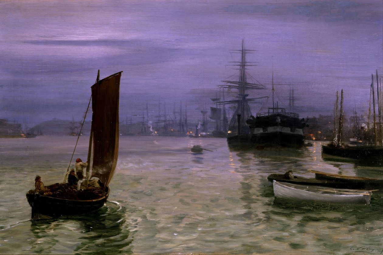 The Last Boat In by Charles Napier Hemy