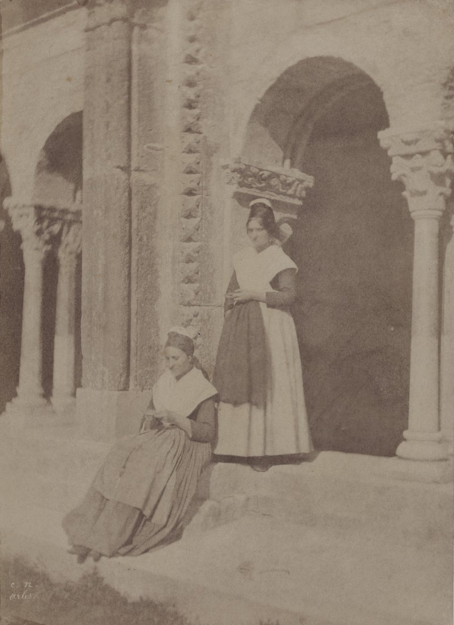 Arlésiennes in the Cloister of Saint-Trophime, Arles by Charles Nègre