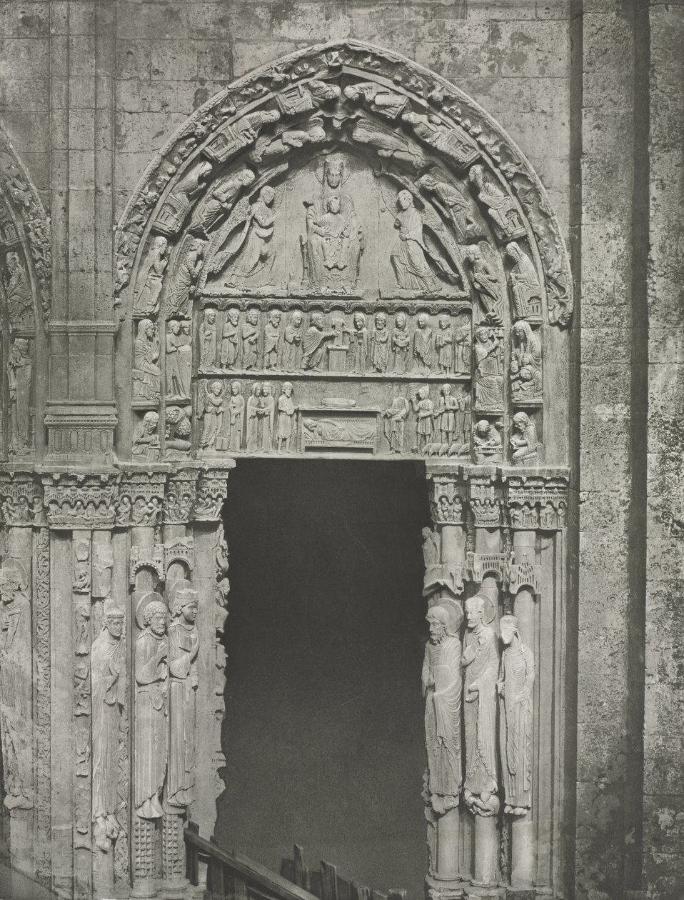 Chartres Cathedral: Right Door of the Royal Portal with Our Lady of Chartres by Charles Nègre