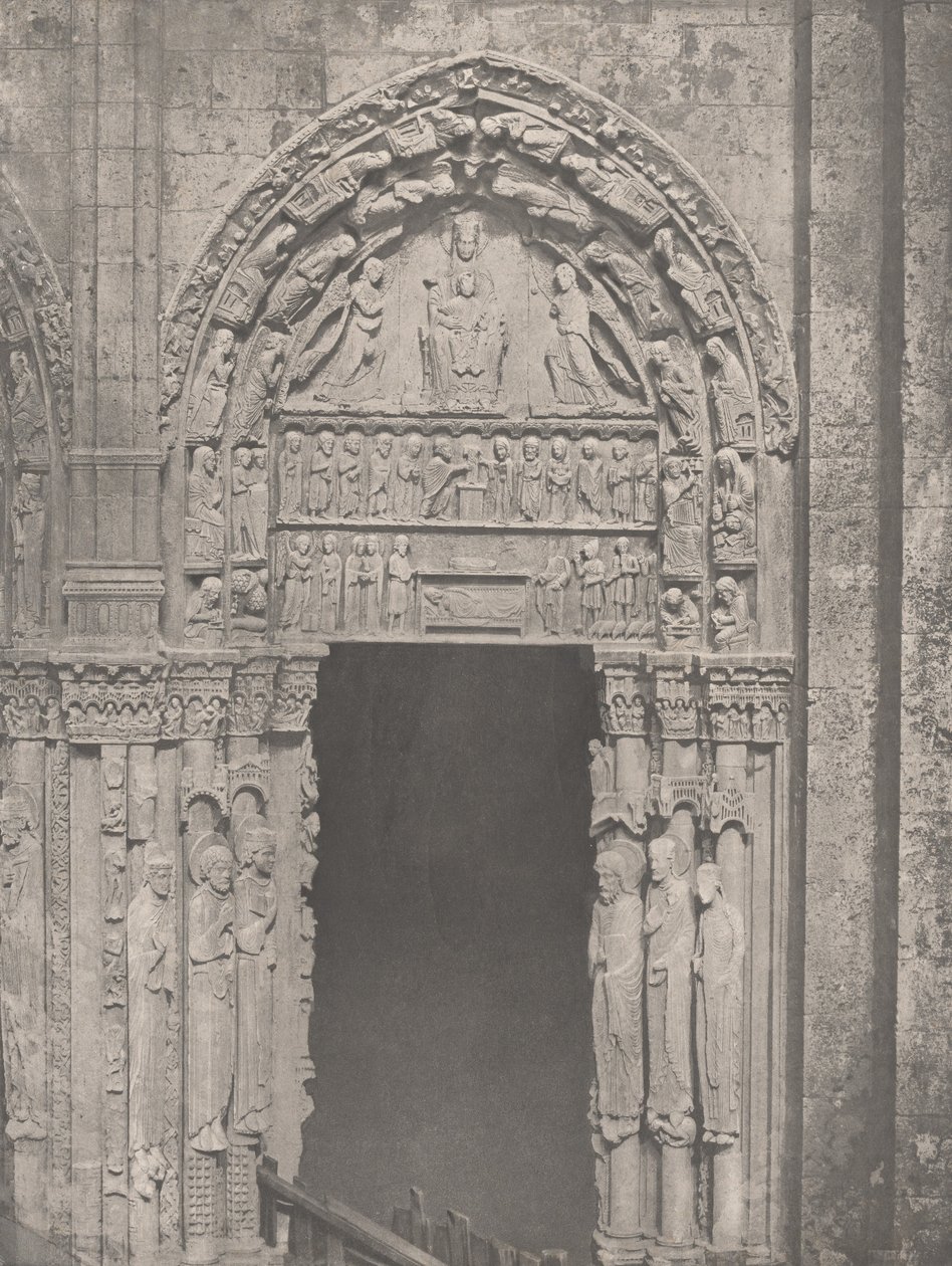 Cathedrale de Chartres, Occidental Side, Right Lateral Door, 12th Century, c. 1857 by Charles Nègre