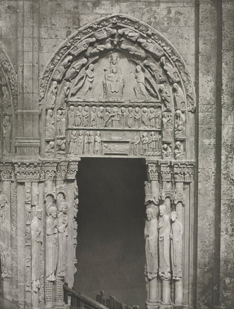 Chartres Cathedral: Right Door of the Royal Portal with Our Lady of Chartres by Charles Nègre