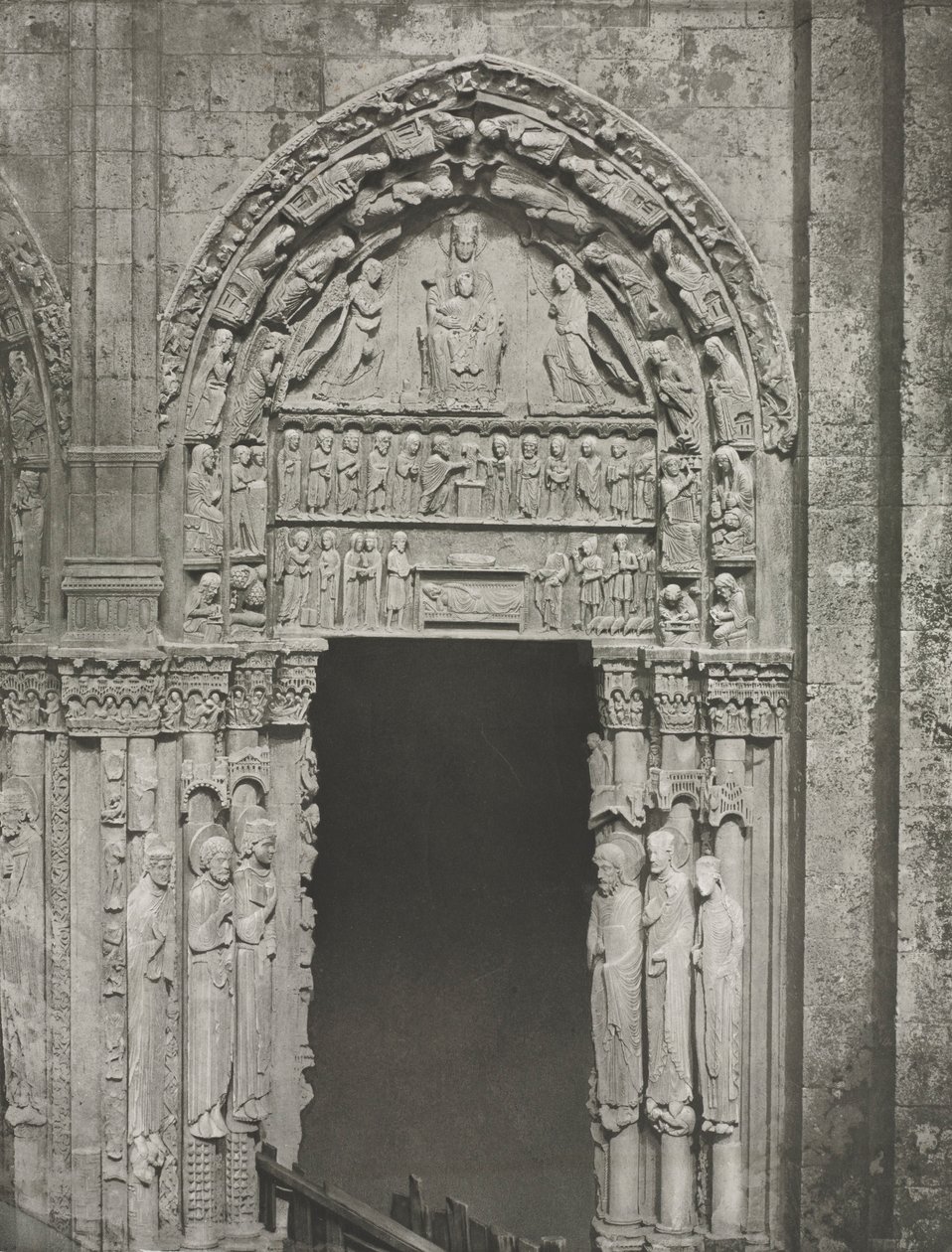 Chartres Cathedral: Right Door of the Royal Portal with Our Lady of Chartres by Charles Nègre