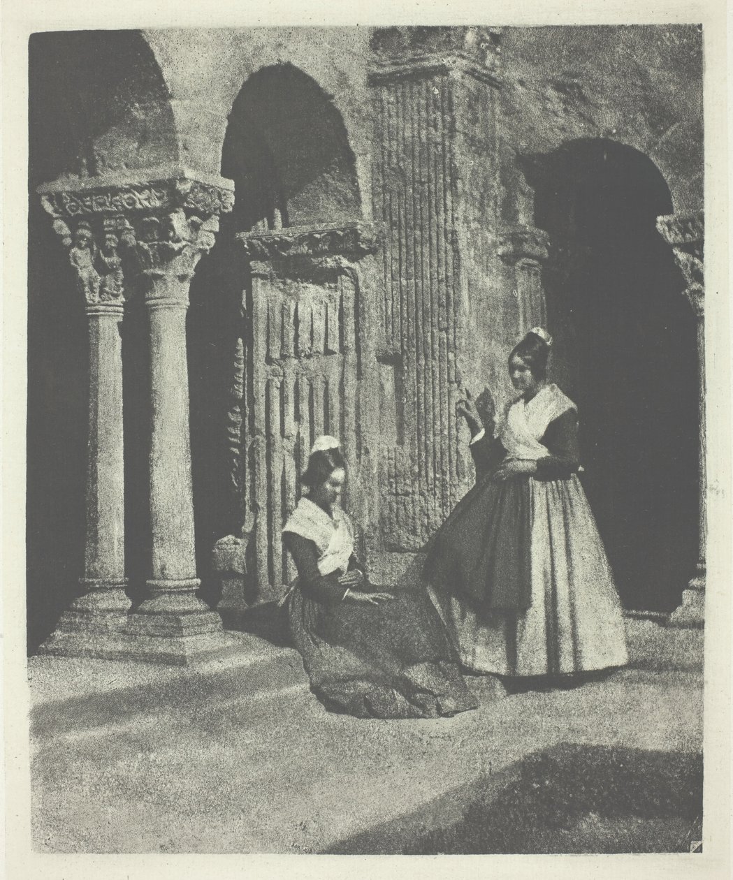 Two Arlesiennes in the Cloister of Saint-Trophime d