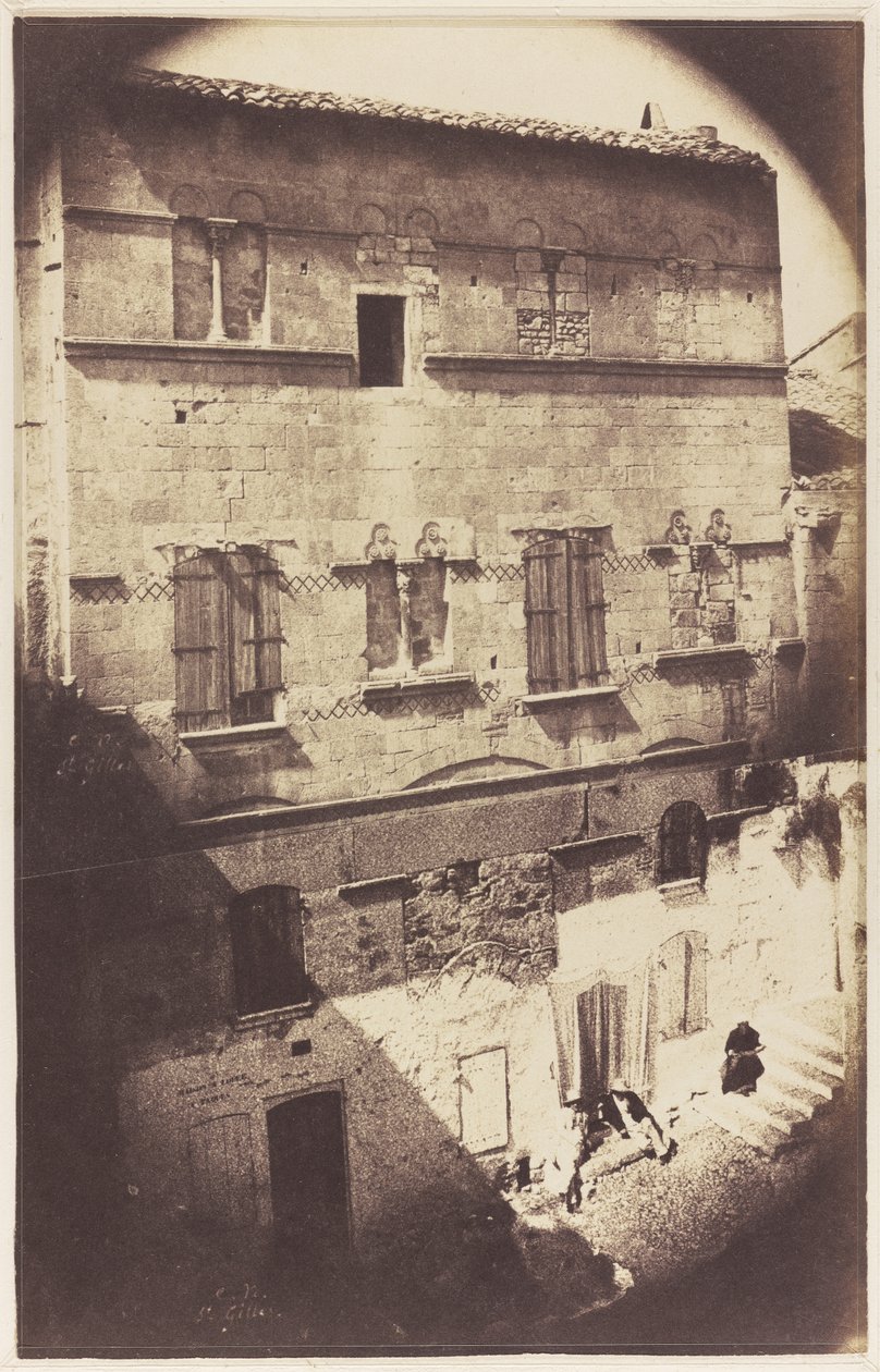 Façade of a Romanesque house in Saint-Gilles du Gard by Charles Nègre