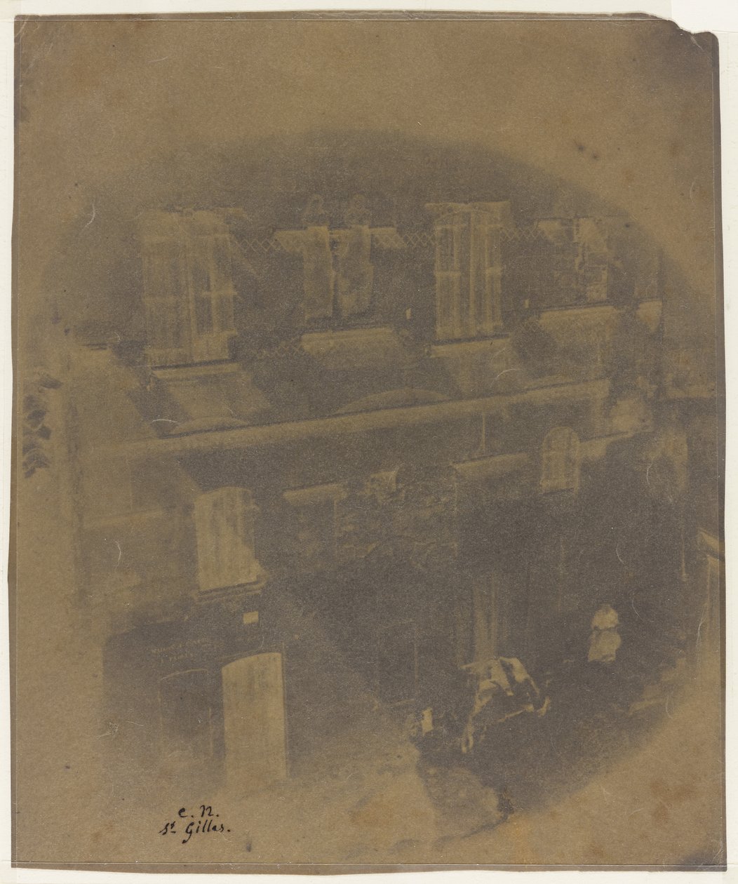 Lower Part of the Façade of a Romanesque House in Saint-Gilles du Gard by Charles Nègre