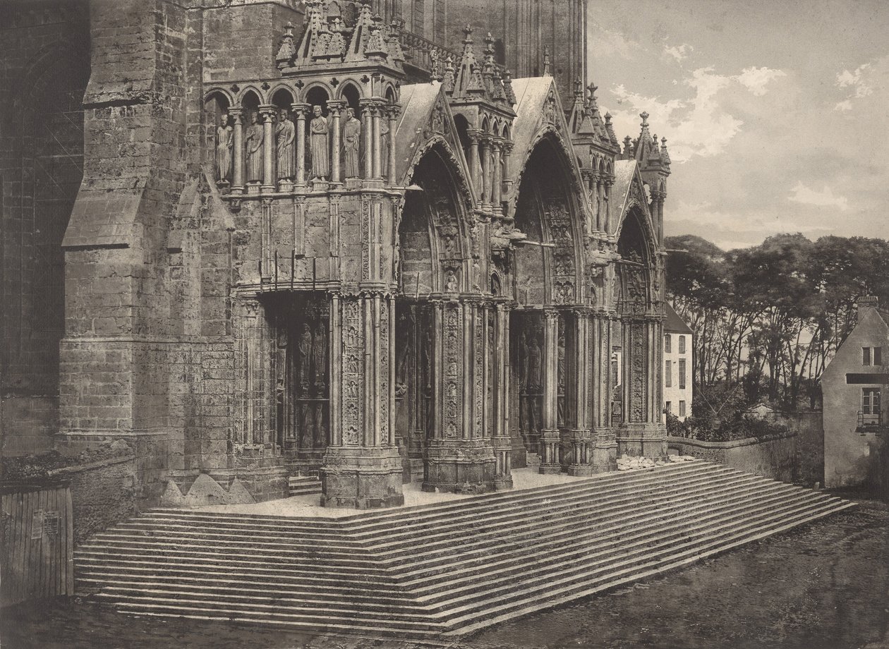 Plate XII Chartres Cathedral, Portique du Midi by Charles Nègre