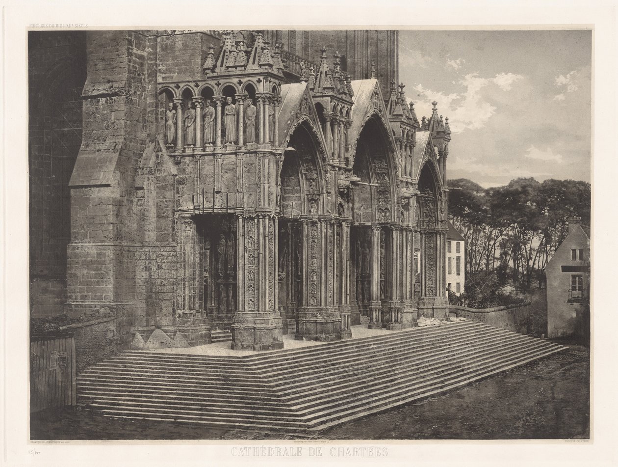 Plate XII – Chartres Cathedral, South Entrance by Charles Nègre, André Jammes
