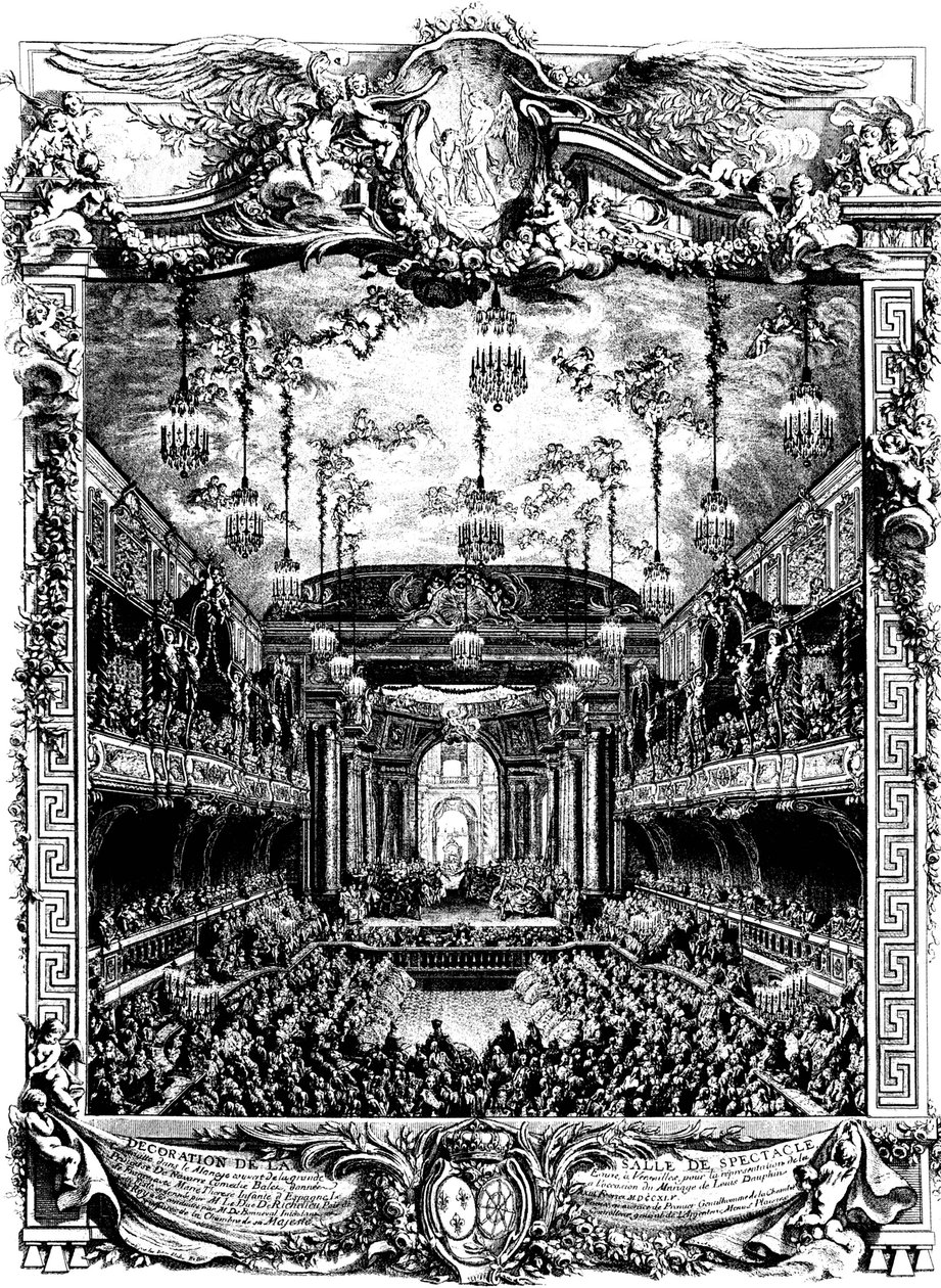 Decoration of a hall in Versailles, France by Charles Nicolas Cochin