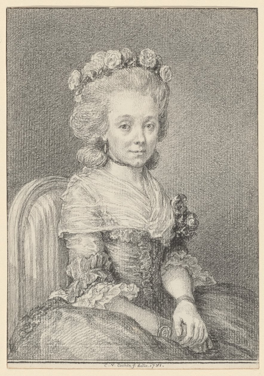 Mademoiselle Grogniard, Dame de Saint-Just by Charles Nicolas Cochin II