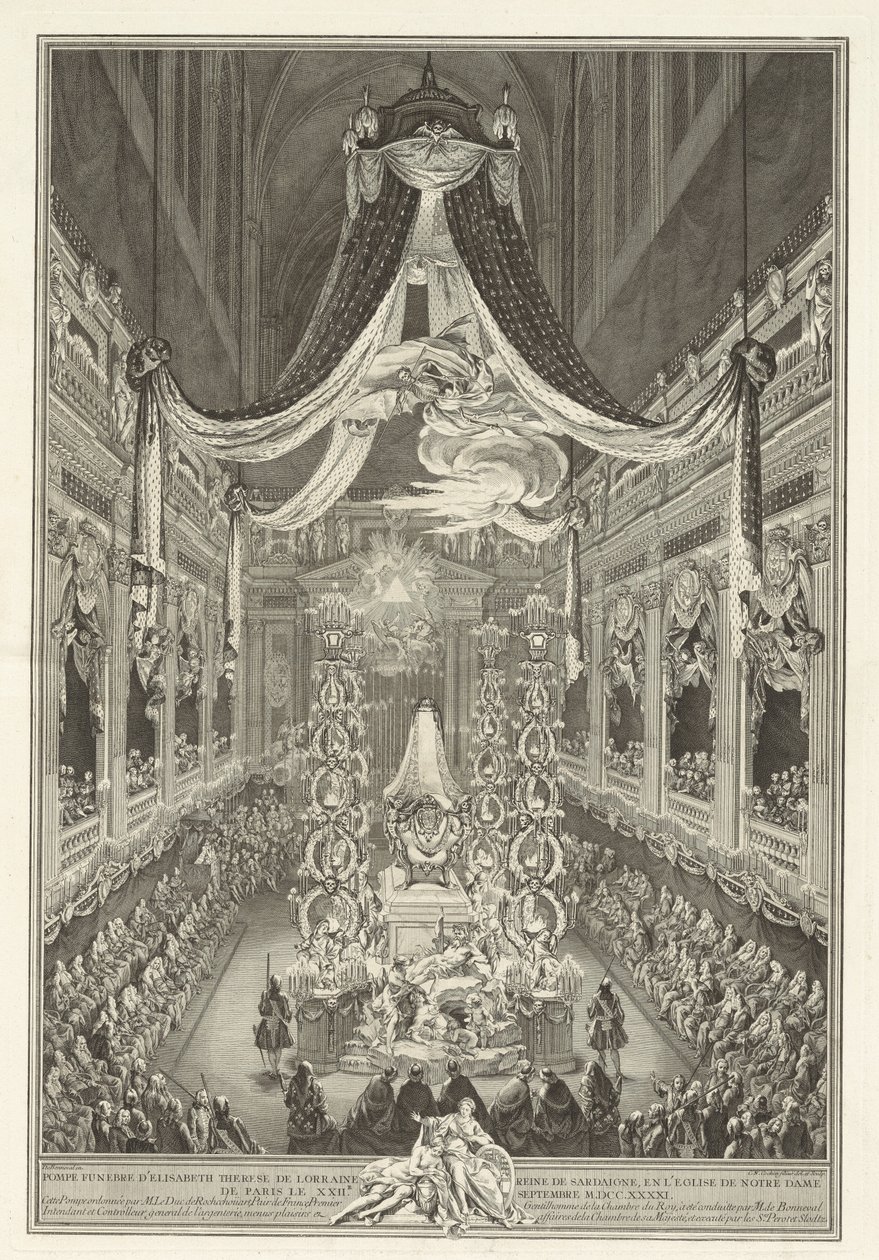 Funeral of Élisabeth Thérèse de Lorraine by Charles Nicolas Cochin II