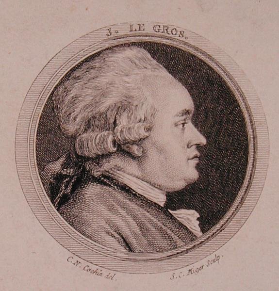 Portrait of Joseph Le Gros (1739-93) by Charles Nicolas II (after) Cochin