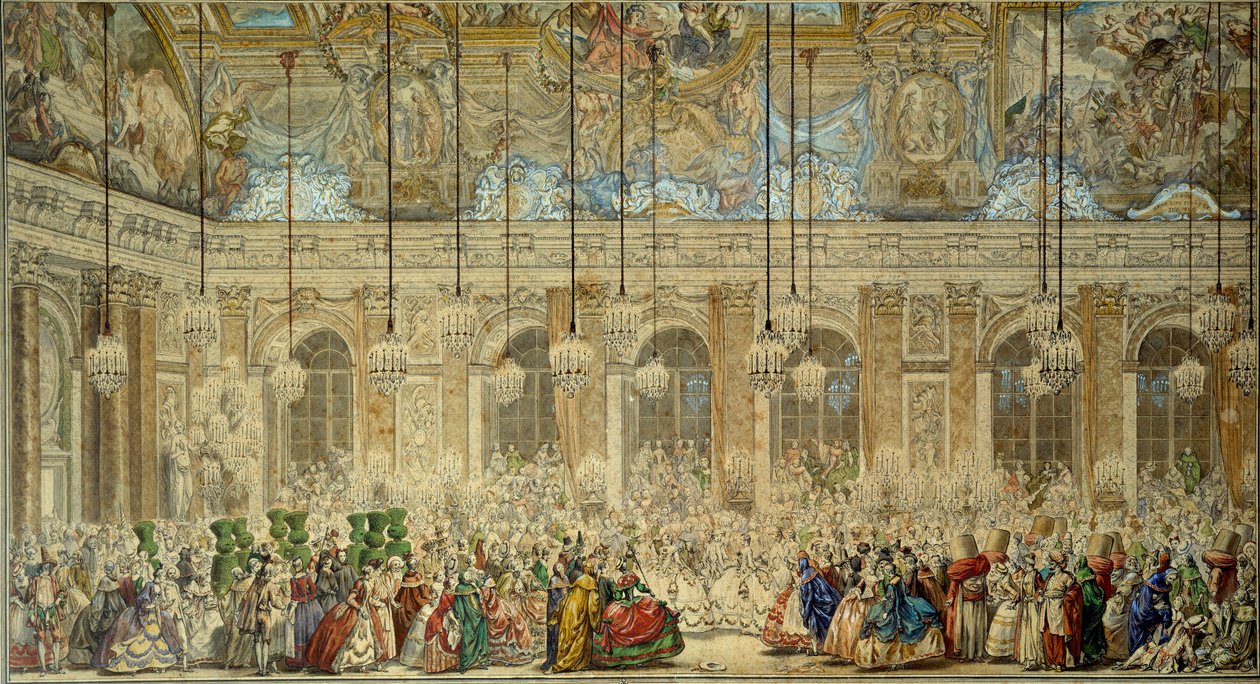 Ball Mask or Ball of the Ifs for the Wedding of Louis Dauphin of France with Marie Therese of Spain by Charles Nicolas II Cochin