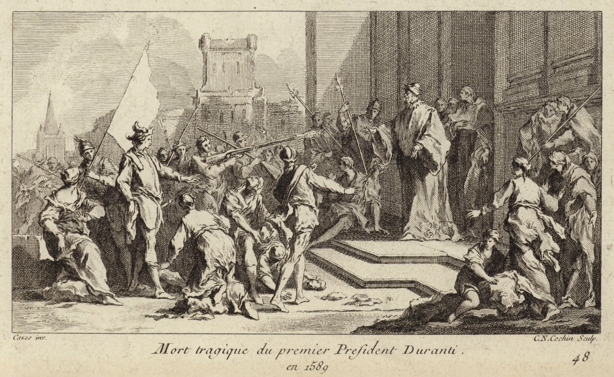 Murder of Jean-Etienne Duranti, First President of the Parliament of Toulouse by Charles Nicolas II Cochin