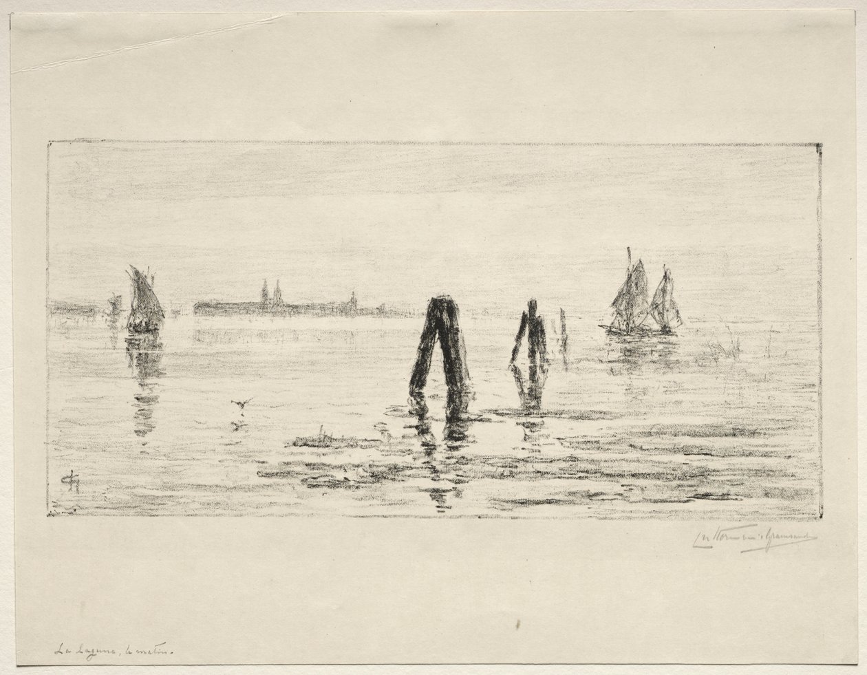 Lagoon, Morning by Charles Nicolas Storm van 