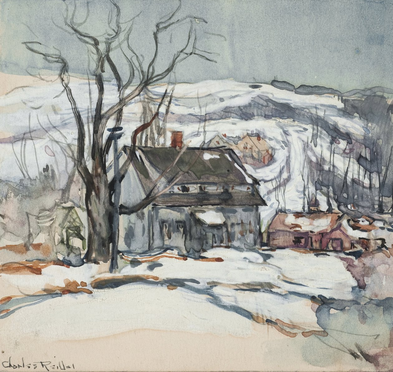 House and Tree in Winter by Charles P. Reiffel