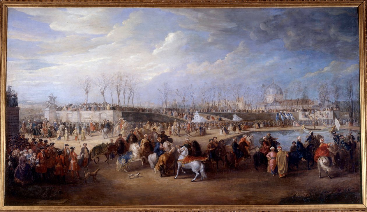 Reception of Mehemet Effendi Turkish Ambassador to the Great Sultan Achmet by King Louis XV on 21 March 1721 at the Tuileries by Charles Parrocel