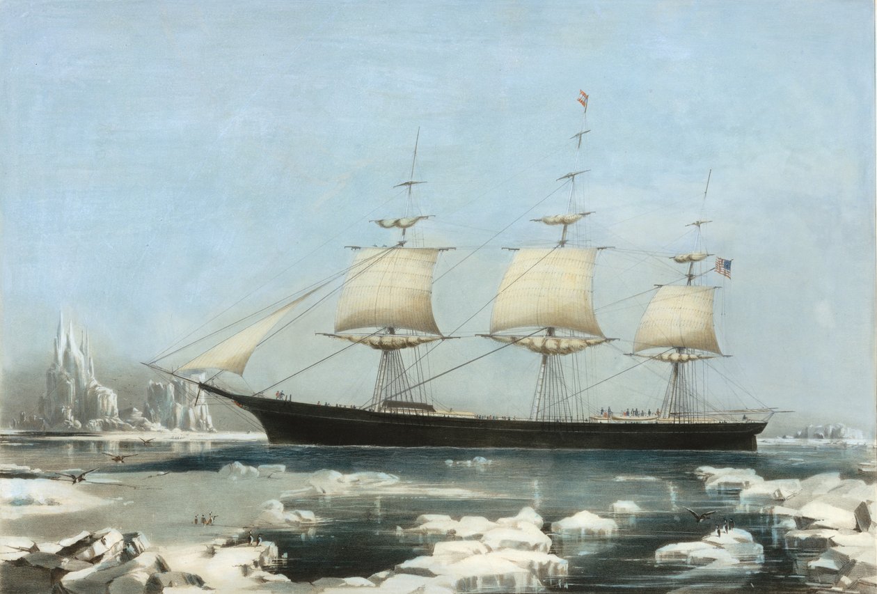 Clipper Ship Red Jacket - In the Ice off Cape Horn, on Her Passage from Australia, to Li..., 1855 by Charles Parsons