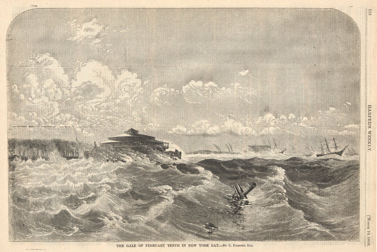 The Gale of February Tenth in New York Bay by Charles Parsons