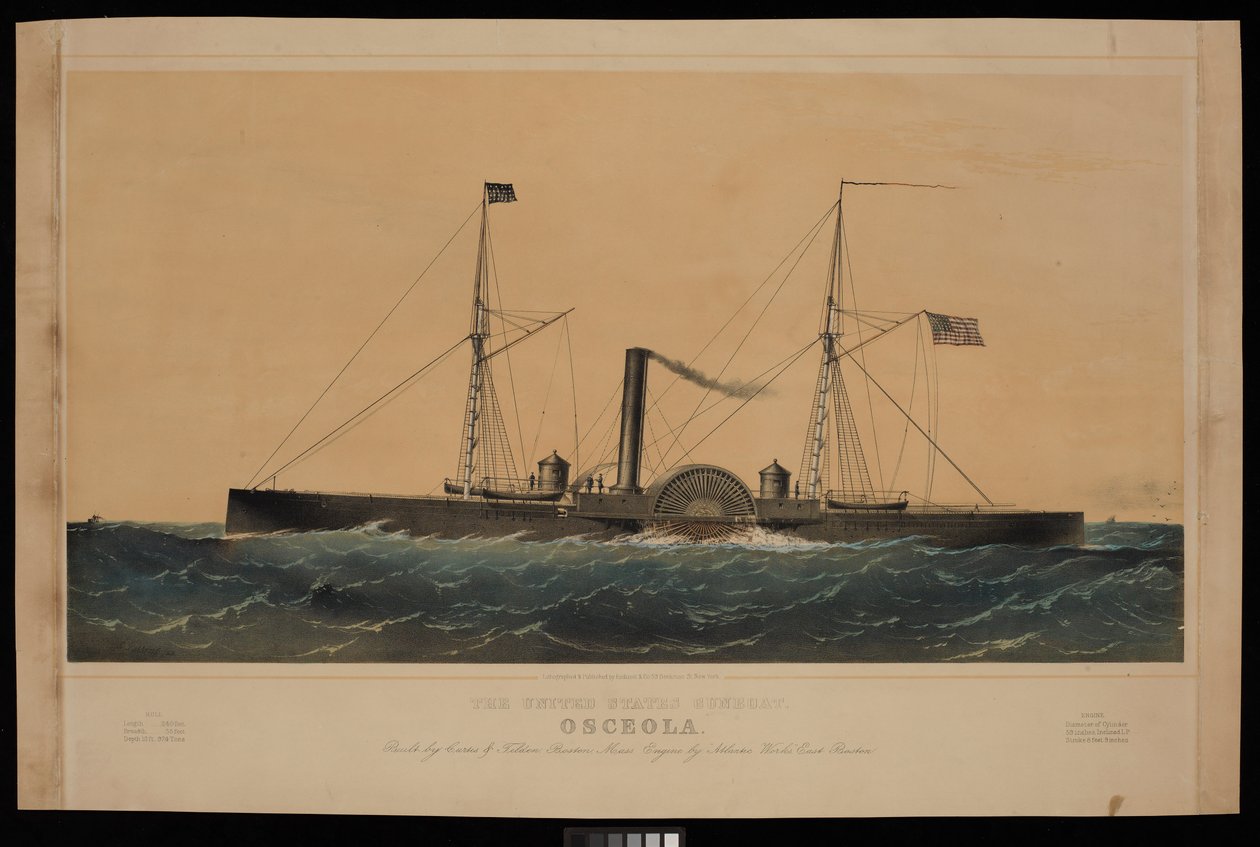 The United States Gunboat Osceola by Charles Parsons