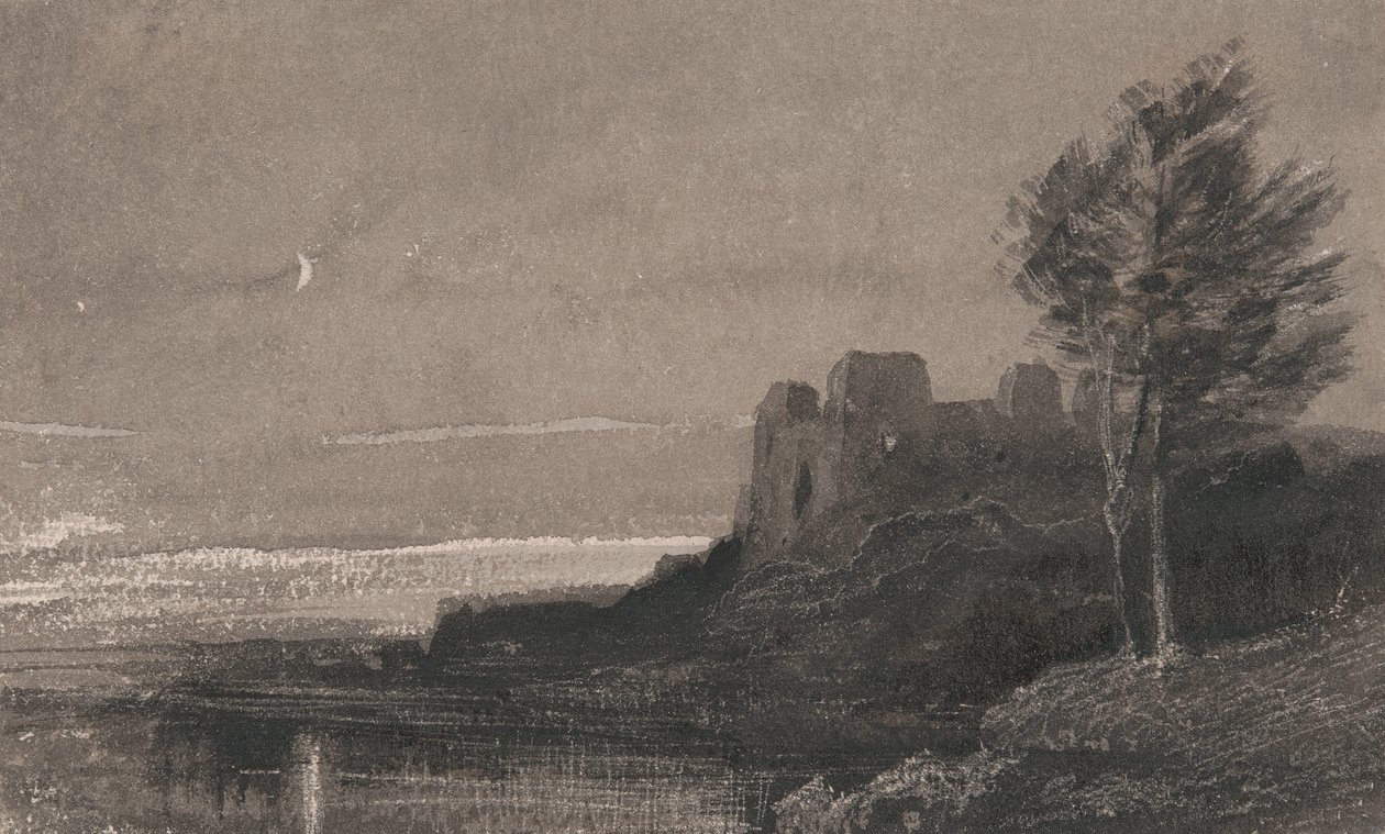 A Castle at the Waterside by Moonlight by Charles Parsons Knight