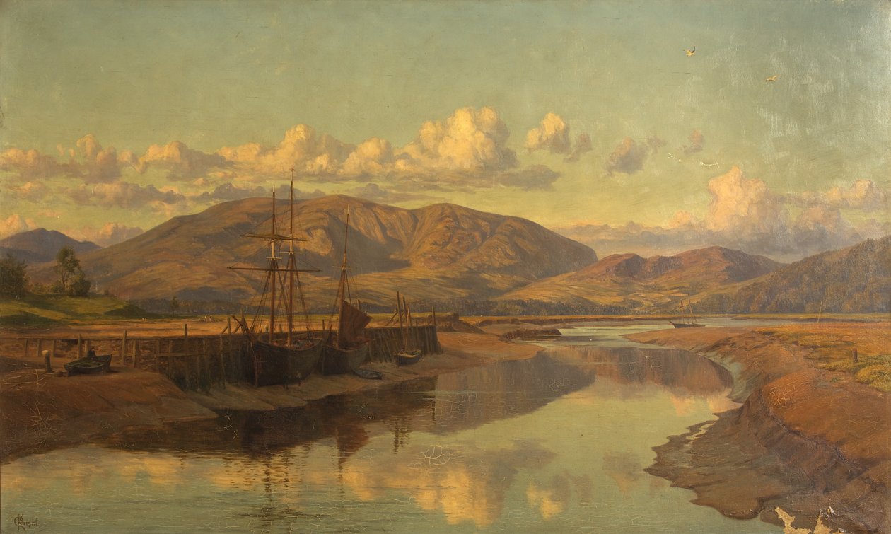 Old Wigtown Quay and Cairnsmuir, c.1890 by Charles Parsons Knight