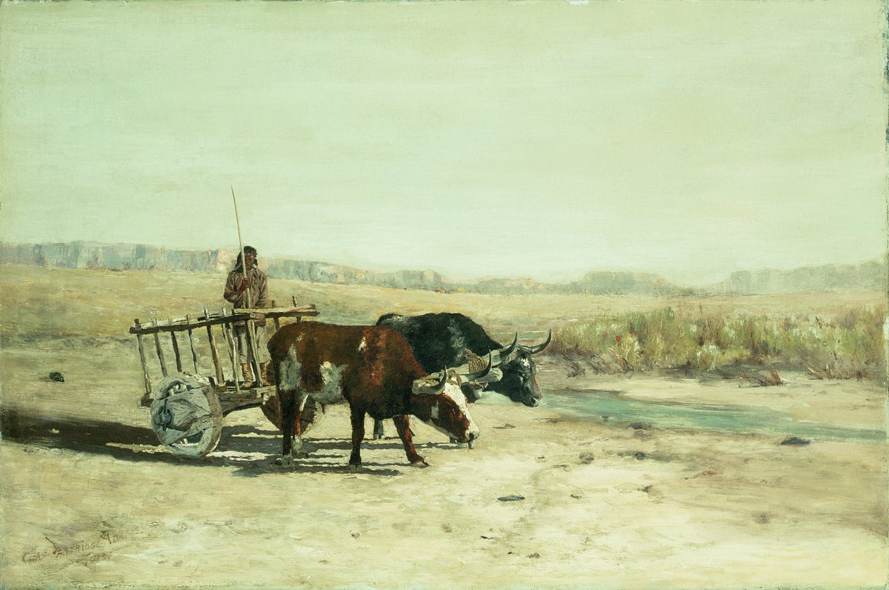 An Ox Cart in New Mexico by Charles Partridge Adams