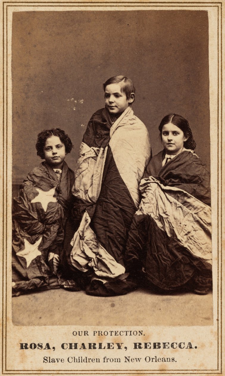Our Protection. Rosa, Charley, Rebecca. Slave Children from New Orleans, 1864 by Charles Paxson