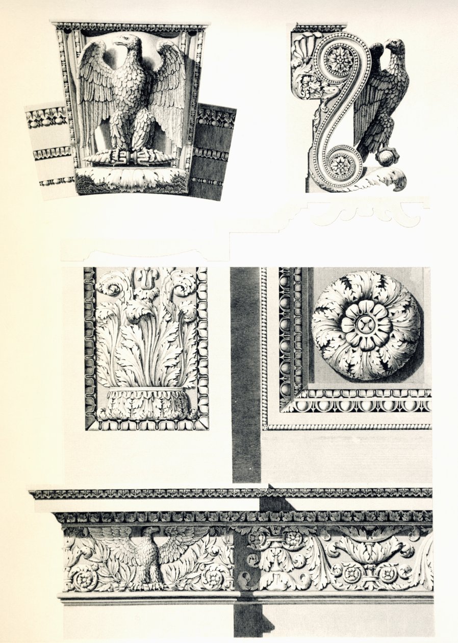Decoration with Eagles, Rosettes and Acanthus Leaves for Arc de Triomphe du Carrousel (detail) by Charles Percier