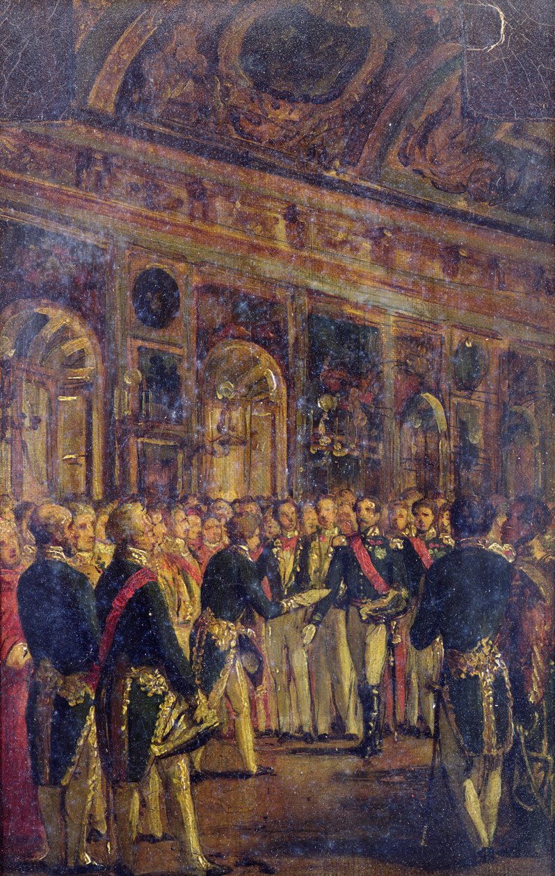 The Senate Presenting Louis Napoleon Bonaparte with the Result of the Plebiscite Proclaiming him Emperor, at Saint-Cloud, 1st December 1852 by Charles Philippe Lariviere