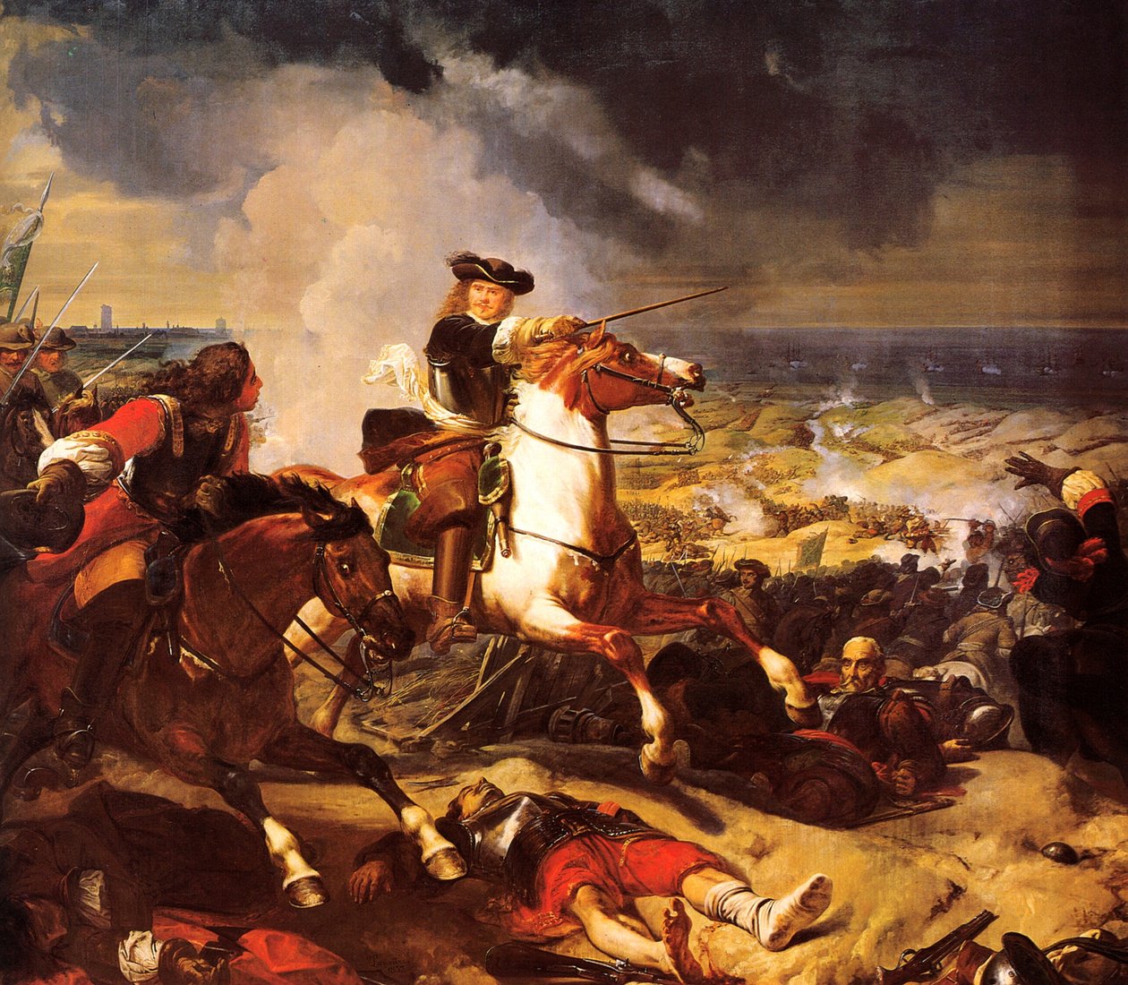 Battle of the Dunes at the Siege of Dunkirk, June 14, 1658 by Charles Philippe Lariviere