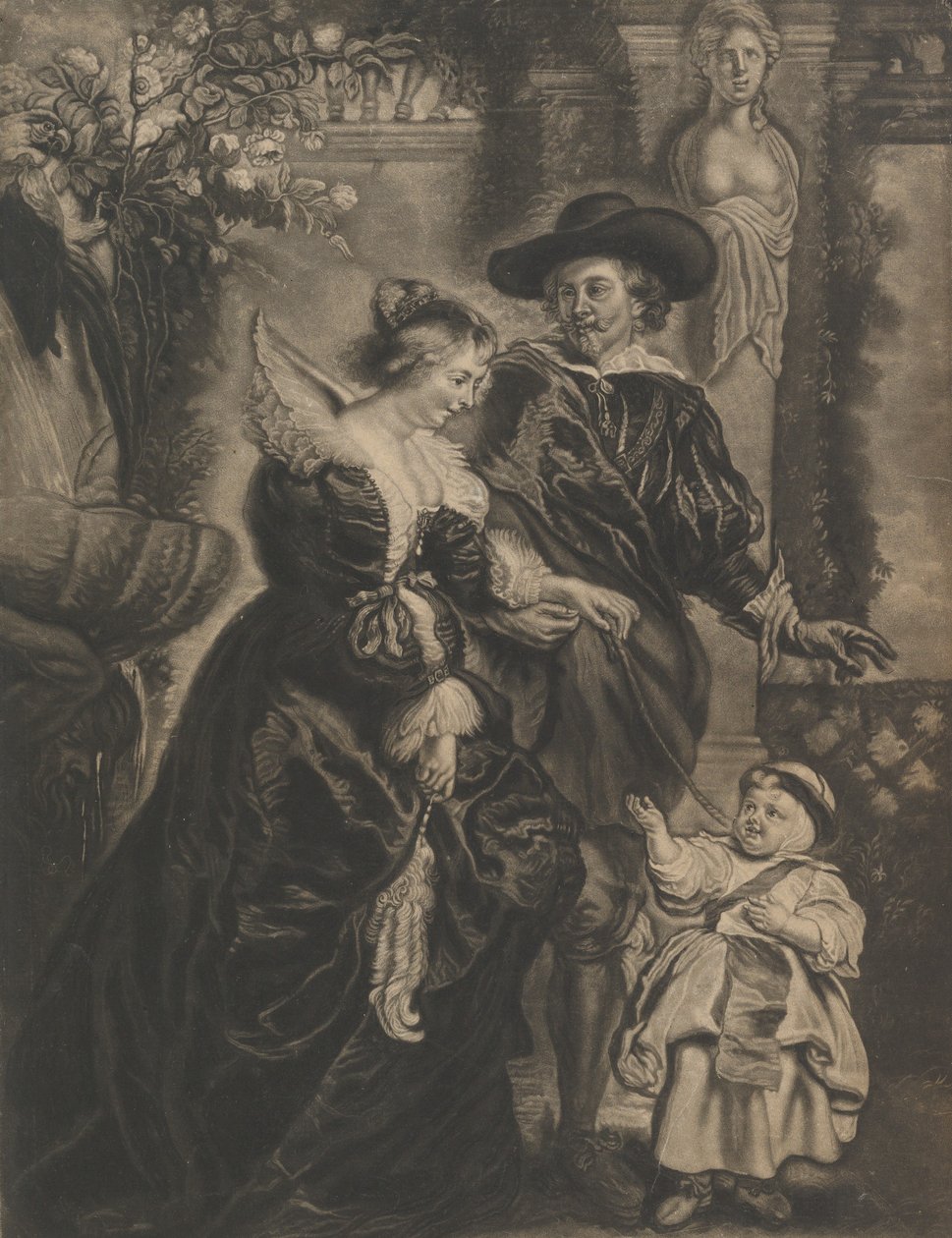 Rubens, his wife, Helena Fourment, and their child by Charles Phillips