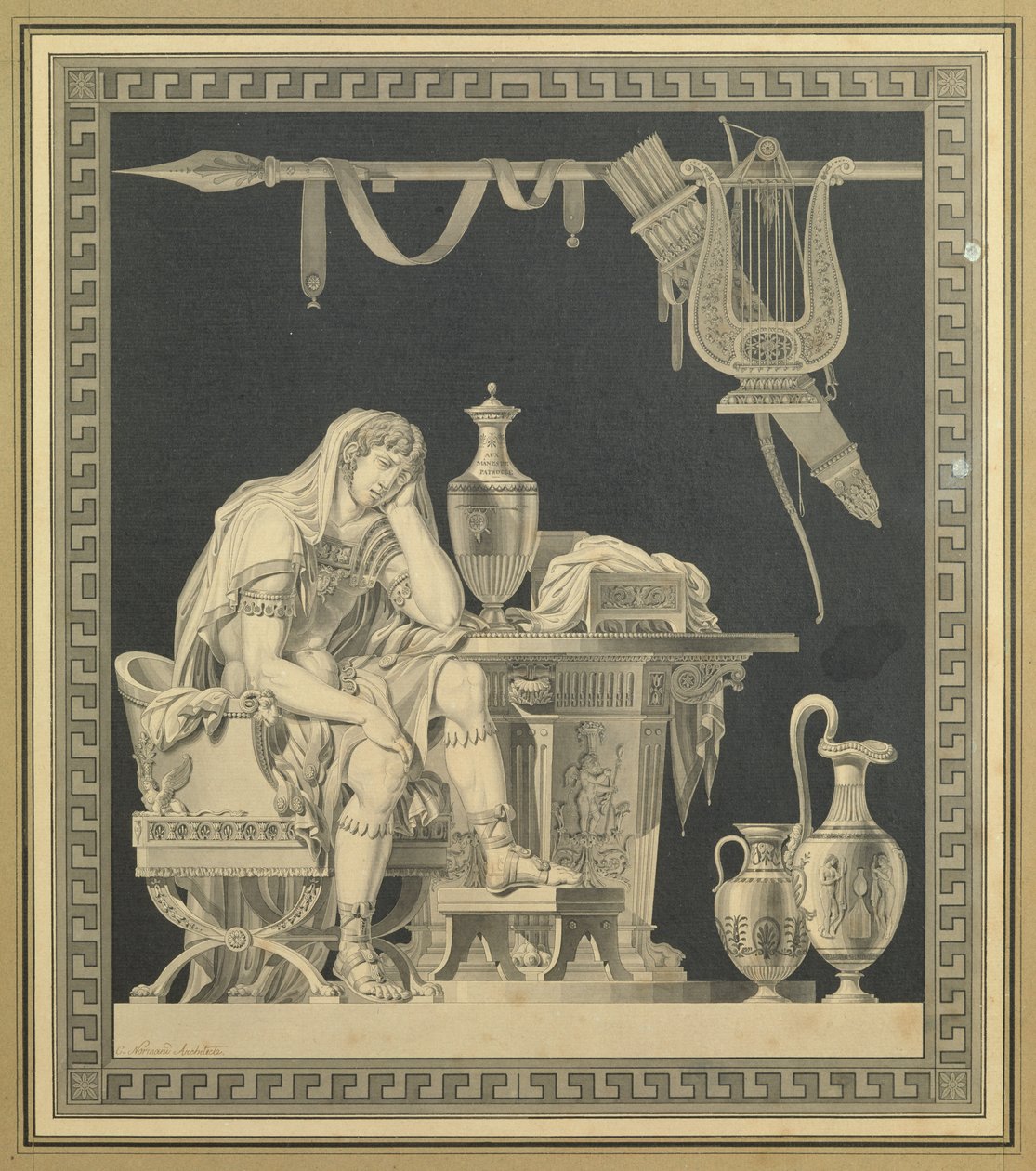 Achilles mourning the death of Patroclus by Charles Pierre Joseph Normand