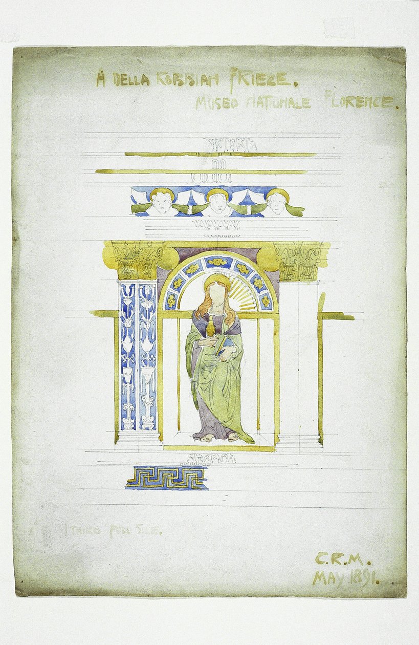 A Della Robbian Frieze, Museo Nationale, Florence, 1891 by Charles Rennie Mackintosh