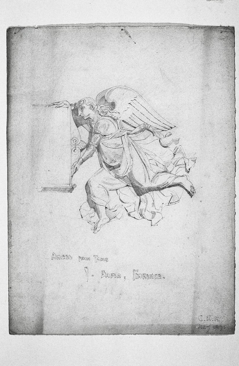 Angel from Tomb, Badia, Florence, 1891 by Charles Rennie Mackintosh