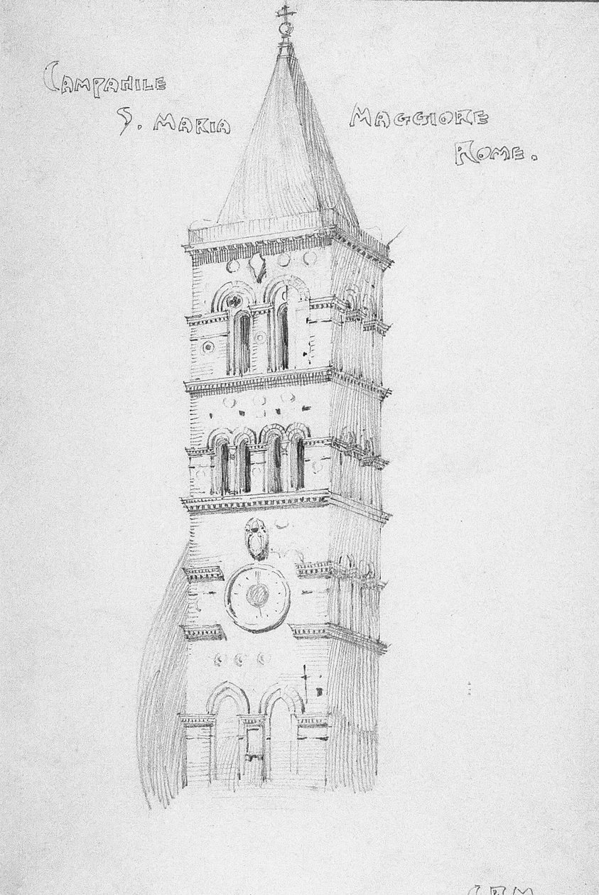 Campanile, S. Maria Maggiore, Rome, 1891 by Charles Rennie Mackintosh