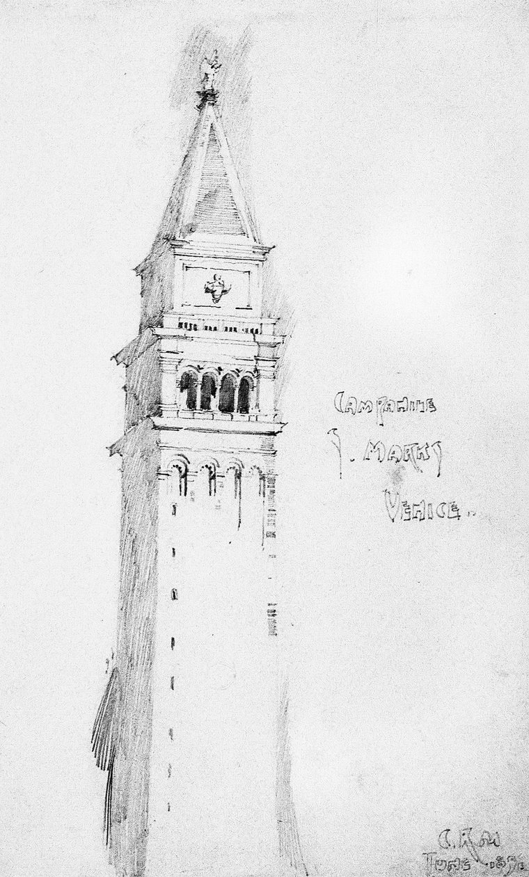 Campanile, S. Marks, Venice, 1891 by Charles Rennie Mackintosh