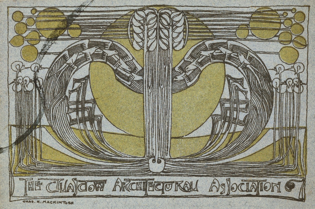Conversazione Programme, from the Glasgow Architectural Association by Charles Rennie Mackintosh