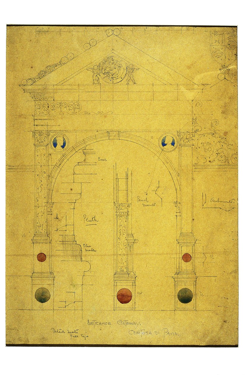 Entrance Gateway, Certosa di Pavia, 1891 by Charles Rennie Mackintosh