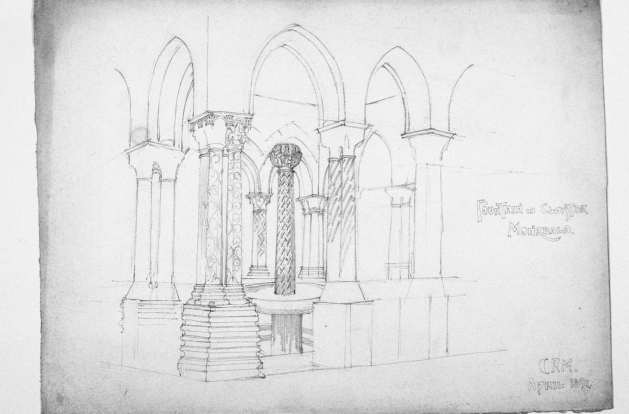 Fountain in Cloister, Monreale, 1891 by Charles Rennie Mackintosh
