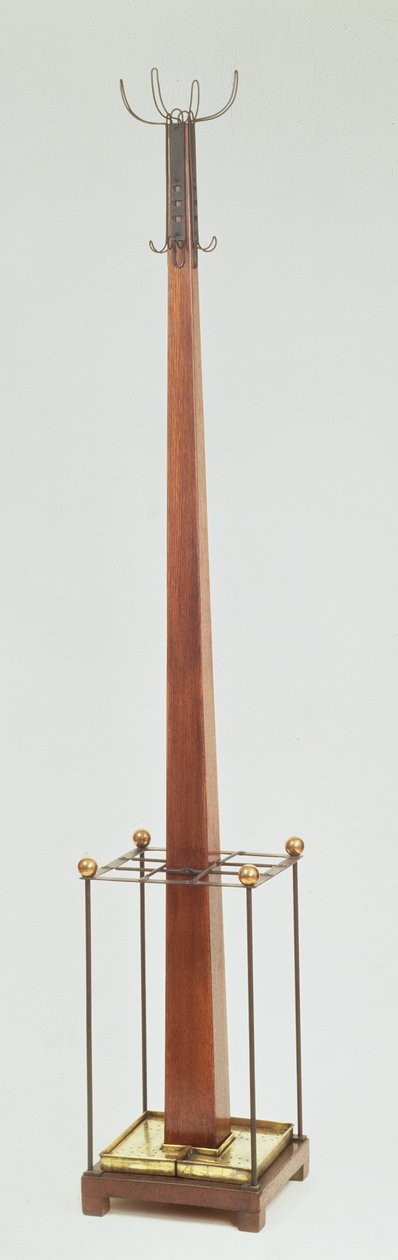 Hat, coat and umbrella stand for White Dining Room, Ingram Street Tearooms by Charles Rennie Mackintosh