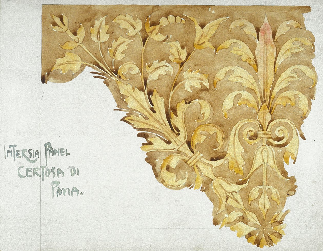 Intarsia Panel, Certosa di Pavia, 1891 by Charles Rennie Mackintosh