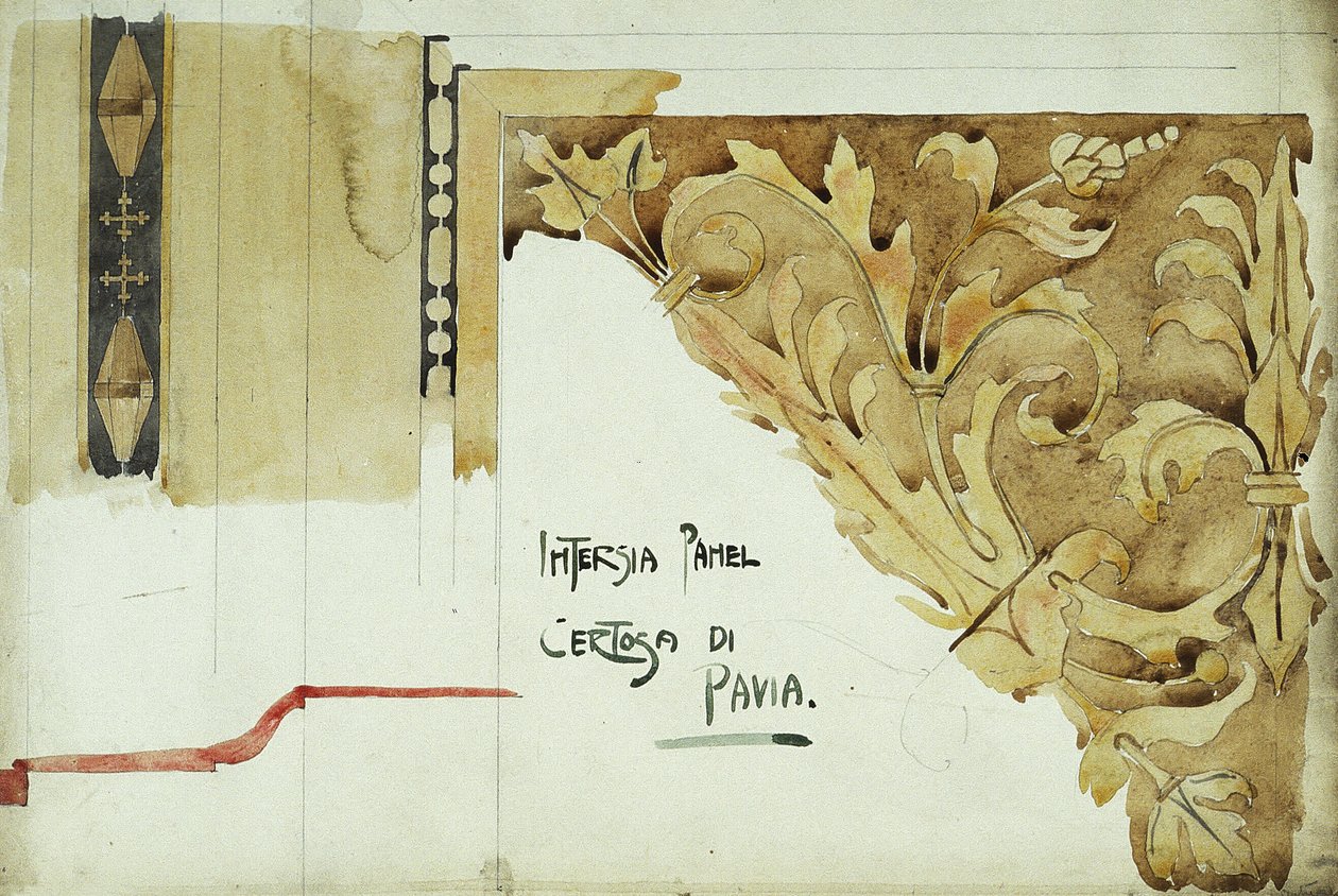 Intarsia Panel, Certosa di Pavia, 1891 by Charles Rennie Mackintosh