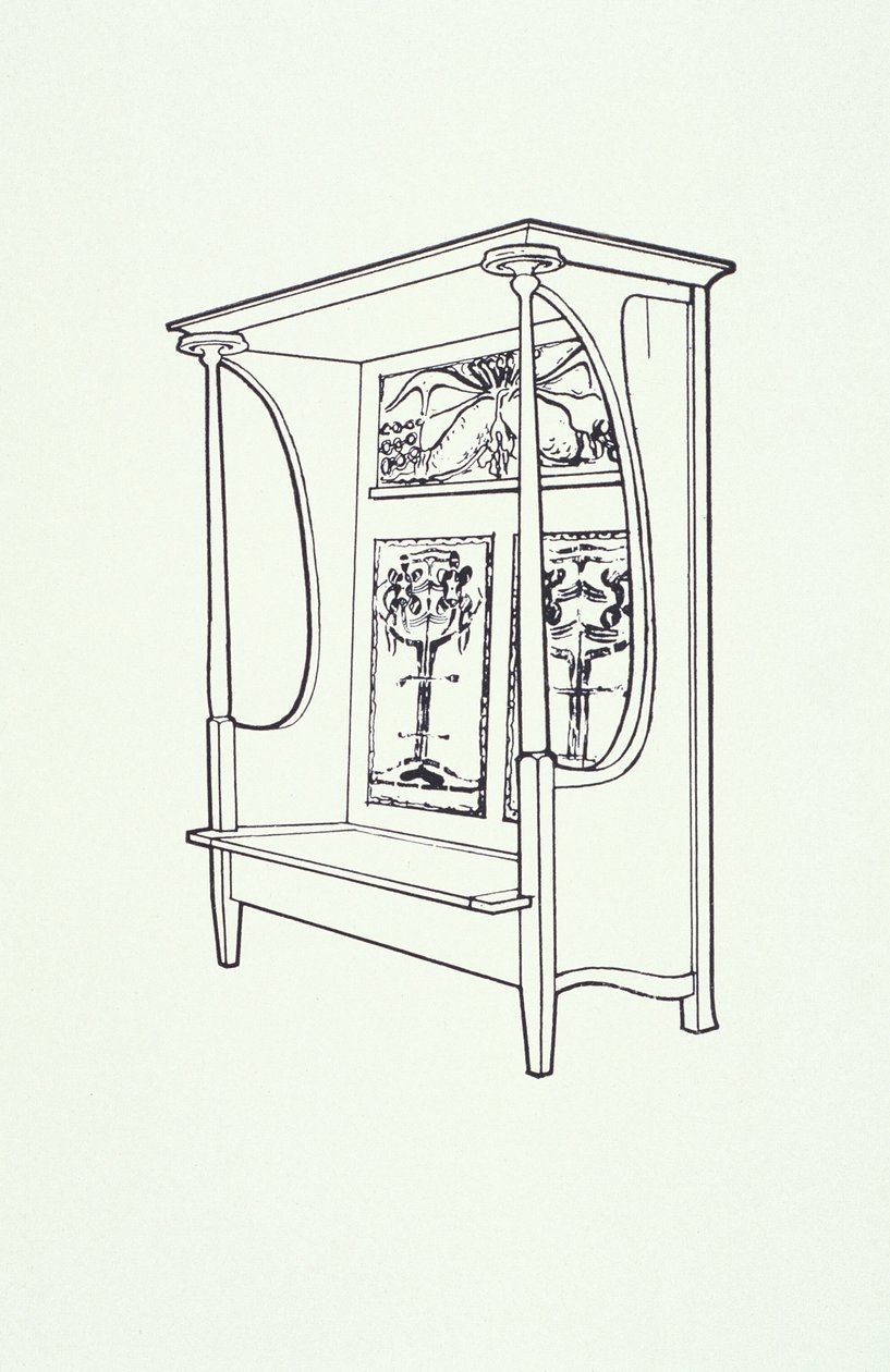 Line drawing of furniture (a cupboard), c.1910