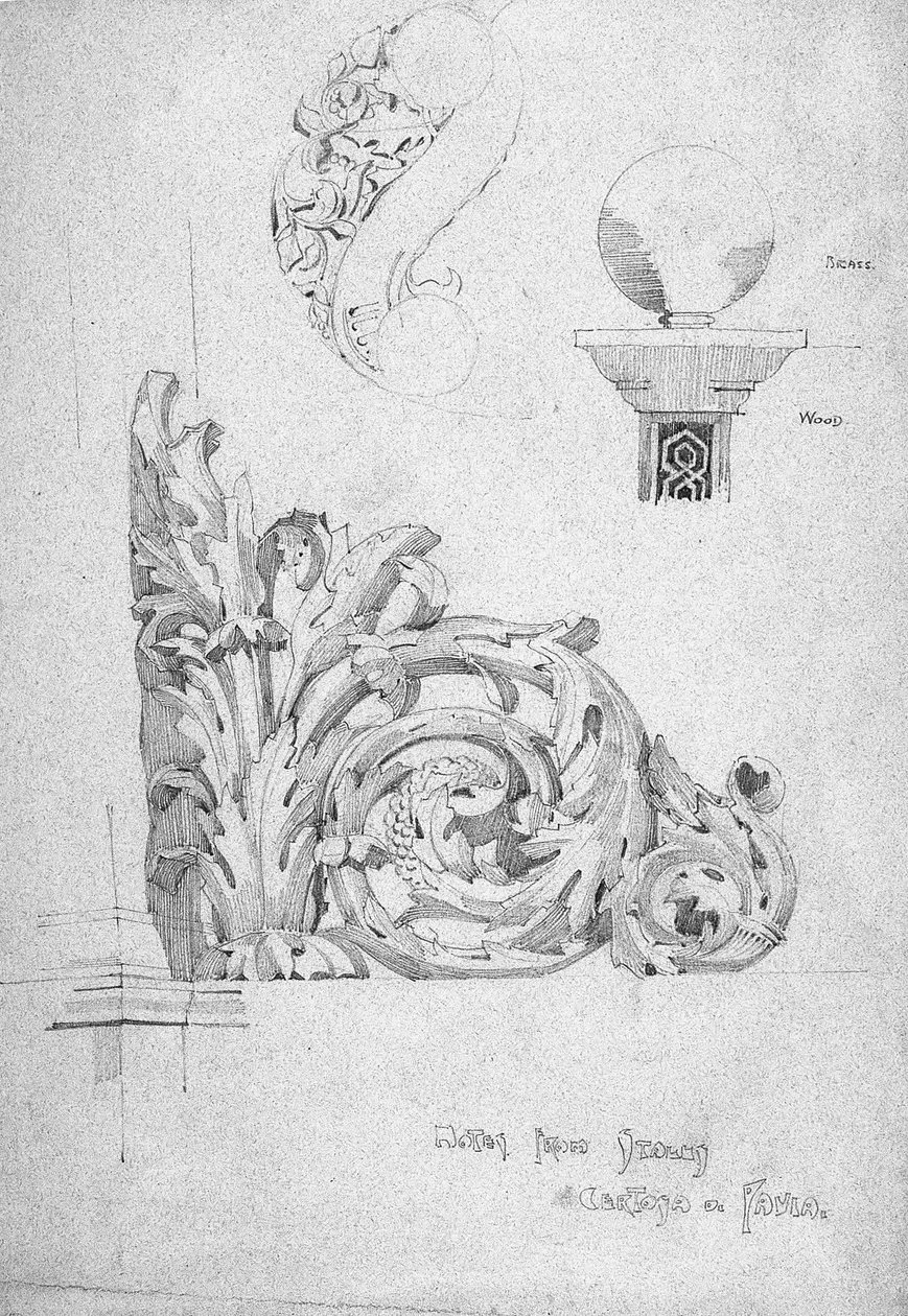 Notes from Italy, Certosa di Pavia, 1891 by Charles Rennie Mackintosh