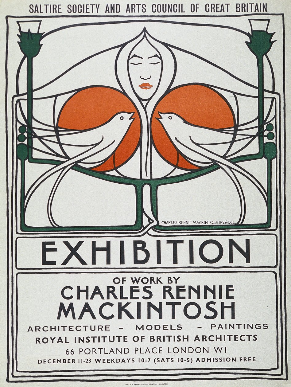 Poster: The Scottish Musical Review, 1953 reproduction after 1896 original by Charles Rennie Mackintosh