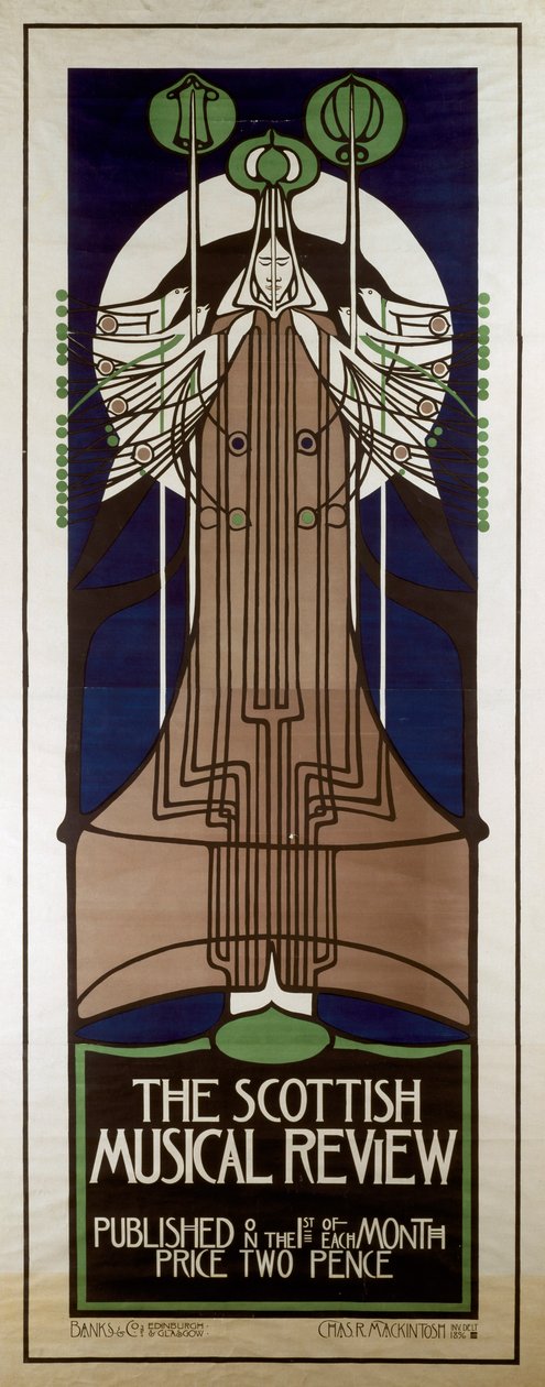 Poster Advertising the Scottish Musical Review by Charles Rennie Mackintosh
