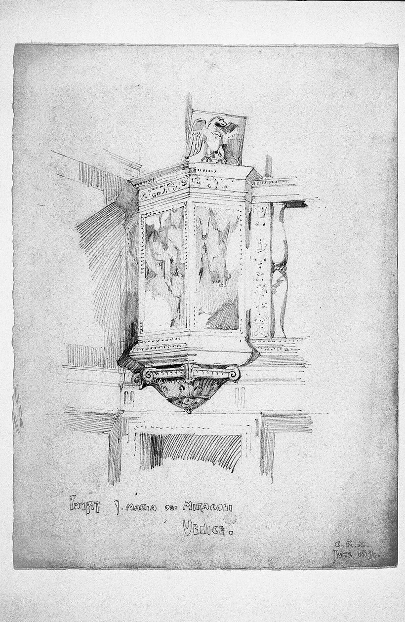 Pulpit, S. Maria dei Miracoli, Venice, 1891 by Charles Rennie Mackintosh