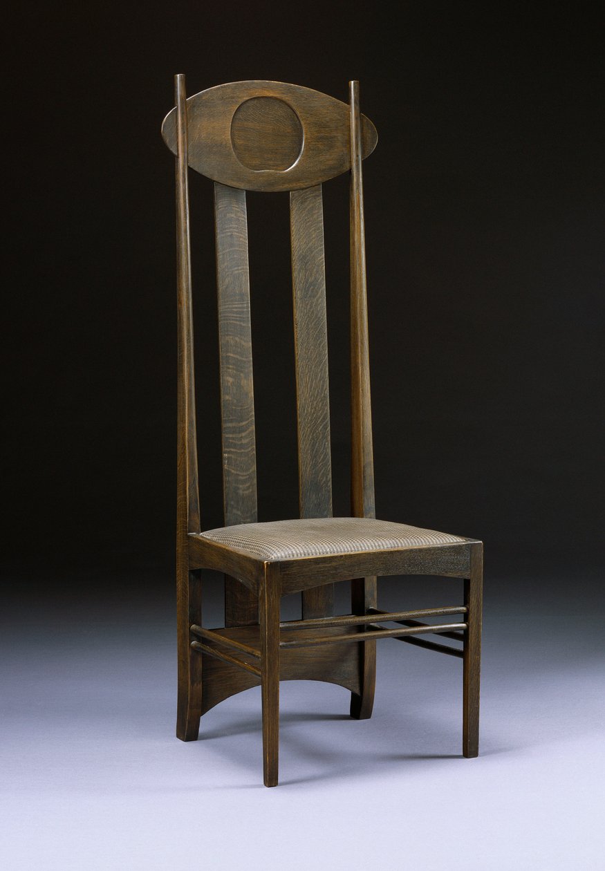 Rare and important high-back chair, c.1898-99 by Charles Rennie Mackintosh