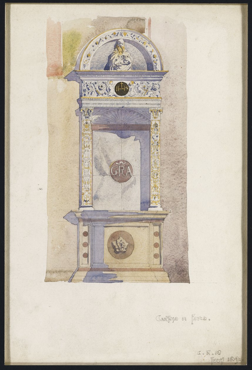 Study of a Jesuit Altar, Certosa di Pavia, 1891 by Charles Rennie Mackintosh